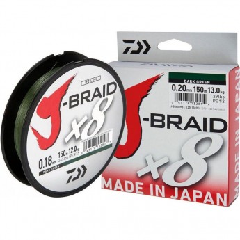 Шнур DAIWA J-Braid X8 0,06мм 150м multicolor Шнур DAIWA J-Braid X8 0,06мм 150м multicolor